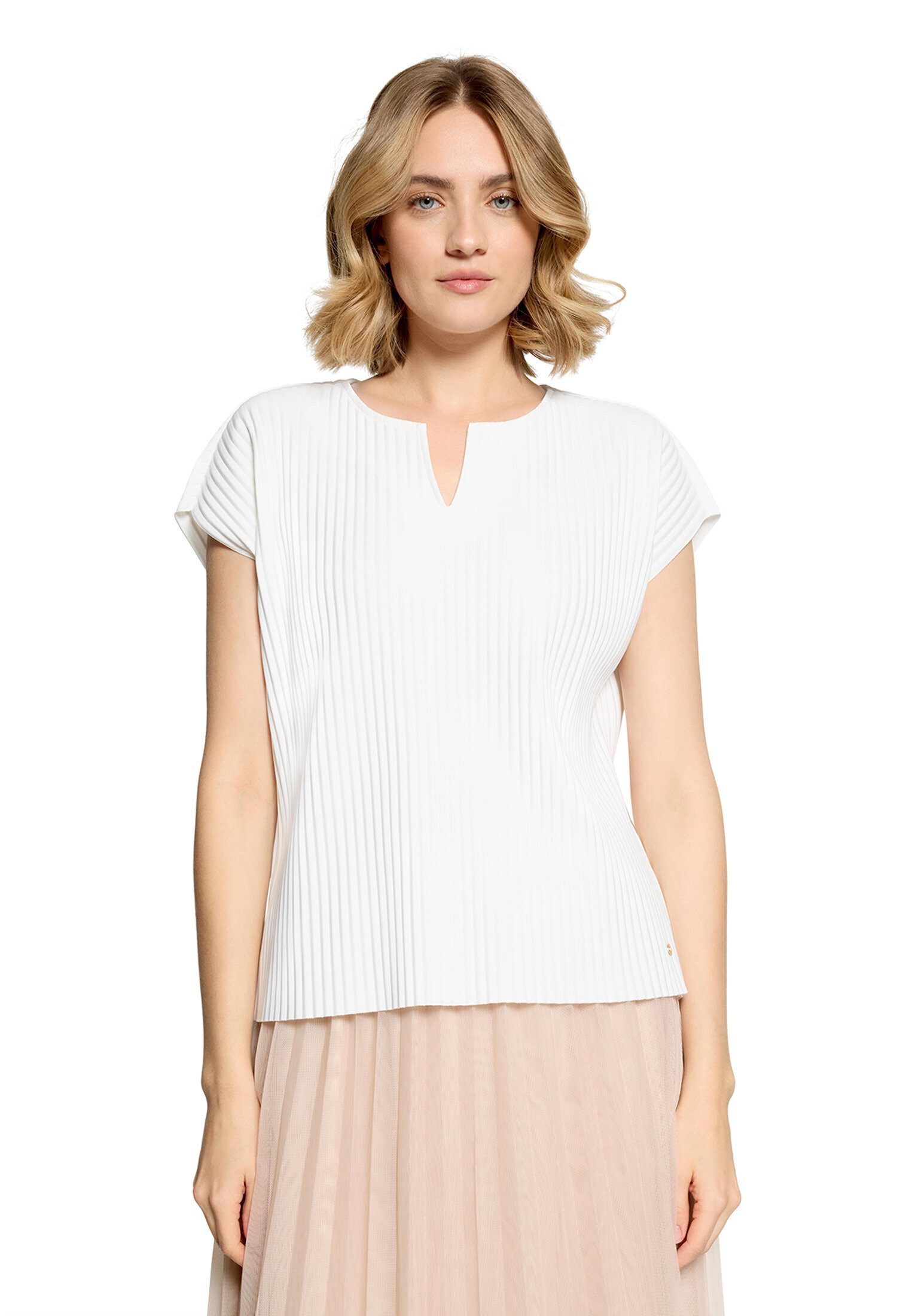 Betty&Co Kurzarmshirt Damen mit Plissee (1-tlg) Plissee