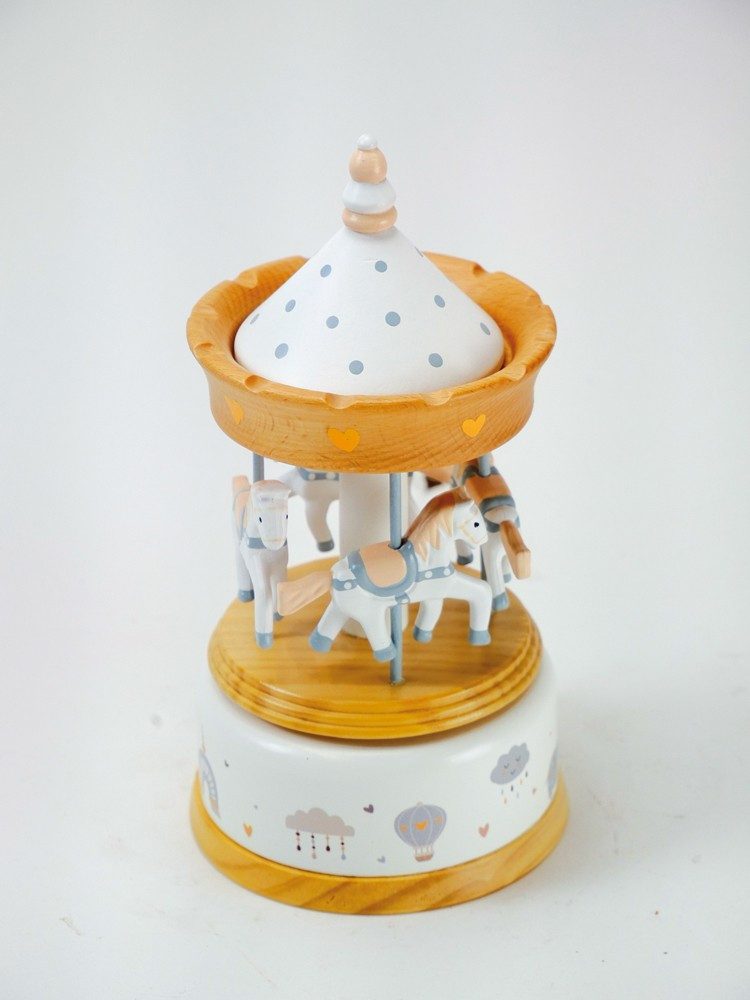Musicboxworld Spieluhr Karussell mit Kindermotiven verziert
