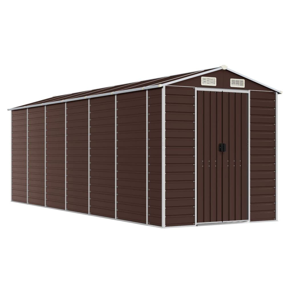 vidaXL Garten-Geräteschrank Braun - 191 x 555 x 198 cm Gerätehaus Braun 191x555x198 cm Verzinkter
