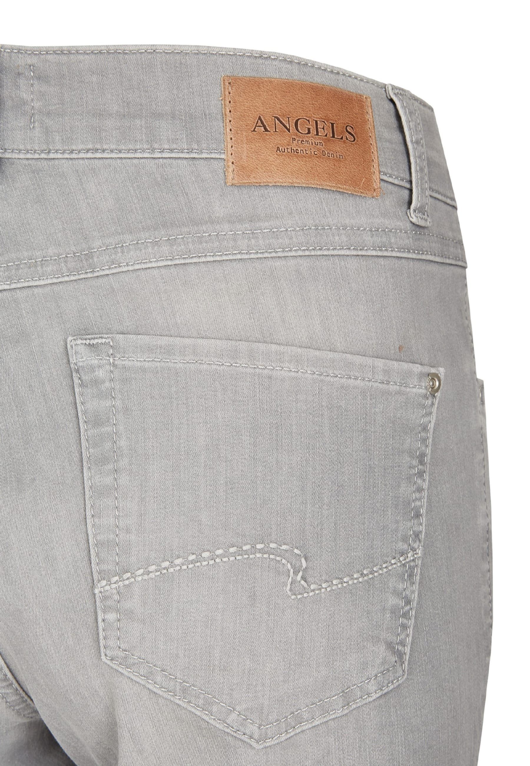 ANGELS mit Label-Applikationen hellgrau Straight-Jeans Jeans Organic mit Cotton Cici