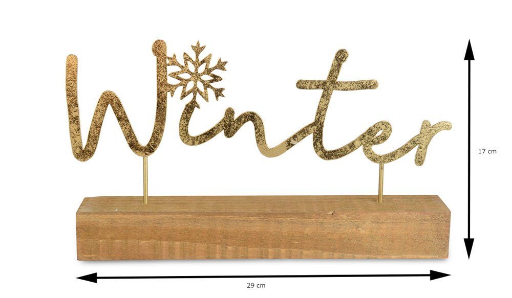 RIFFELMACHER & WEINBERGER Deko-Schriftzug auf Holzsockel "Winter" 29 x 17 cm - Gold oder Silber