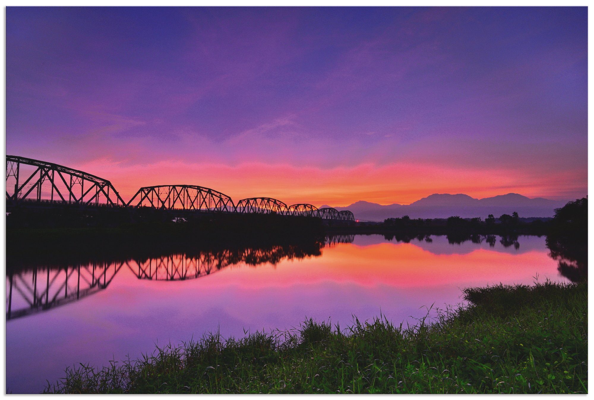 Alubild, versch. Brücken Wandbild Kaohsiung oder (1 St), - in Artland in Taiwan, Leinwandbild, als Größen Poster Wandaufkleber Alte Eisenbruecke
