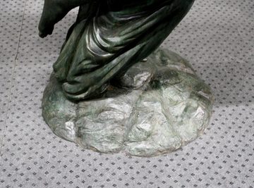 Bronzeskulpturen Skulptur Bronzefigur großer Engel mit Trompete Grabskulptur