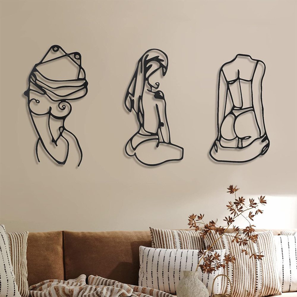 NUODWELL Wanddekoobjekt 3 Pcs Metall Wand günstig online kaufen