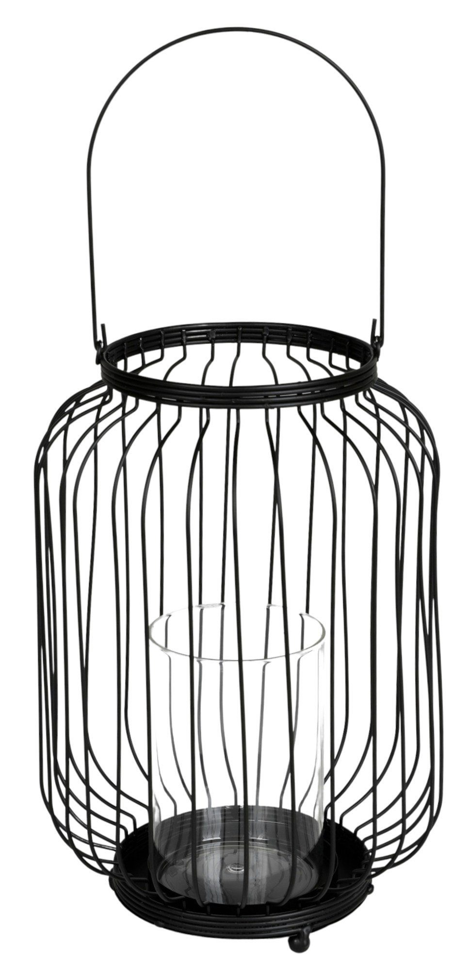 Kerzenlaterne Metall-Laterne mit Glaseinsatz Hängelampe Kerzenhalter Glaslaterne