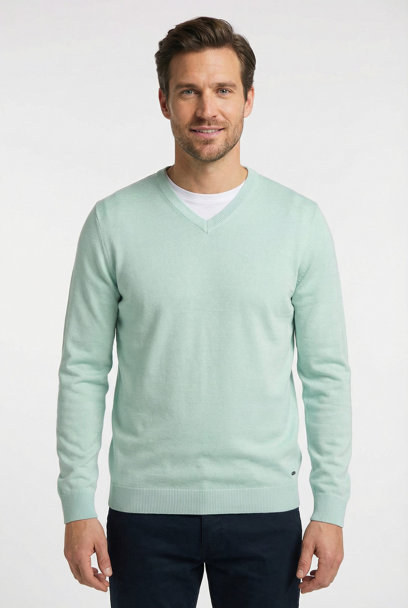 Petrol Industries V-Ausschnitt-Pullover V-Neck Basi Materialmix mit Baumwollanteil