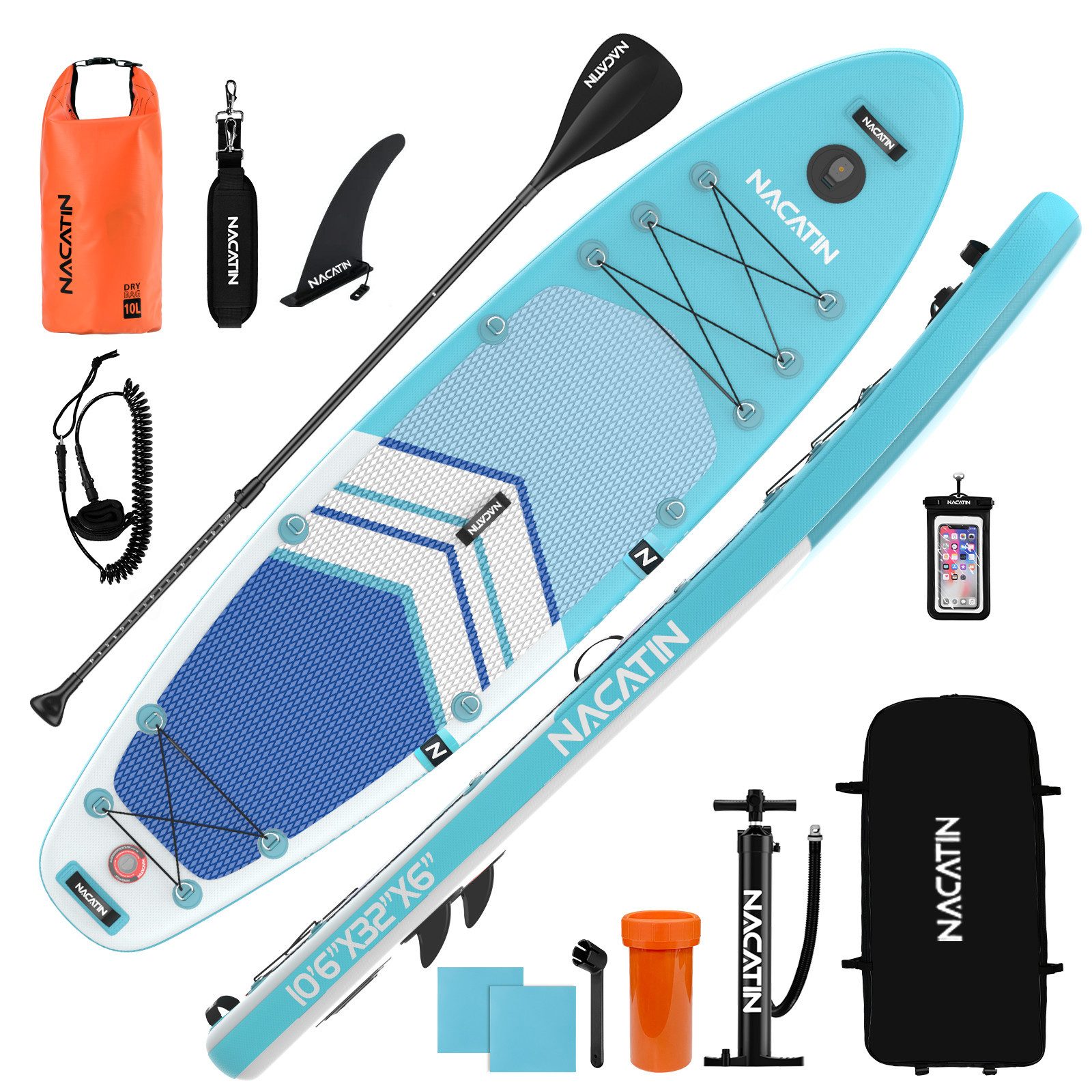Inflatable SUP-Board 320 cm, Aufblasbares Stand-Up-Paddle Board für Allround & Touring