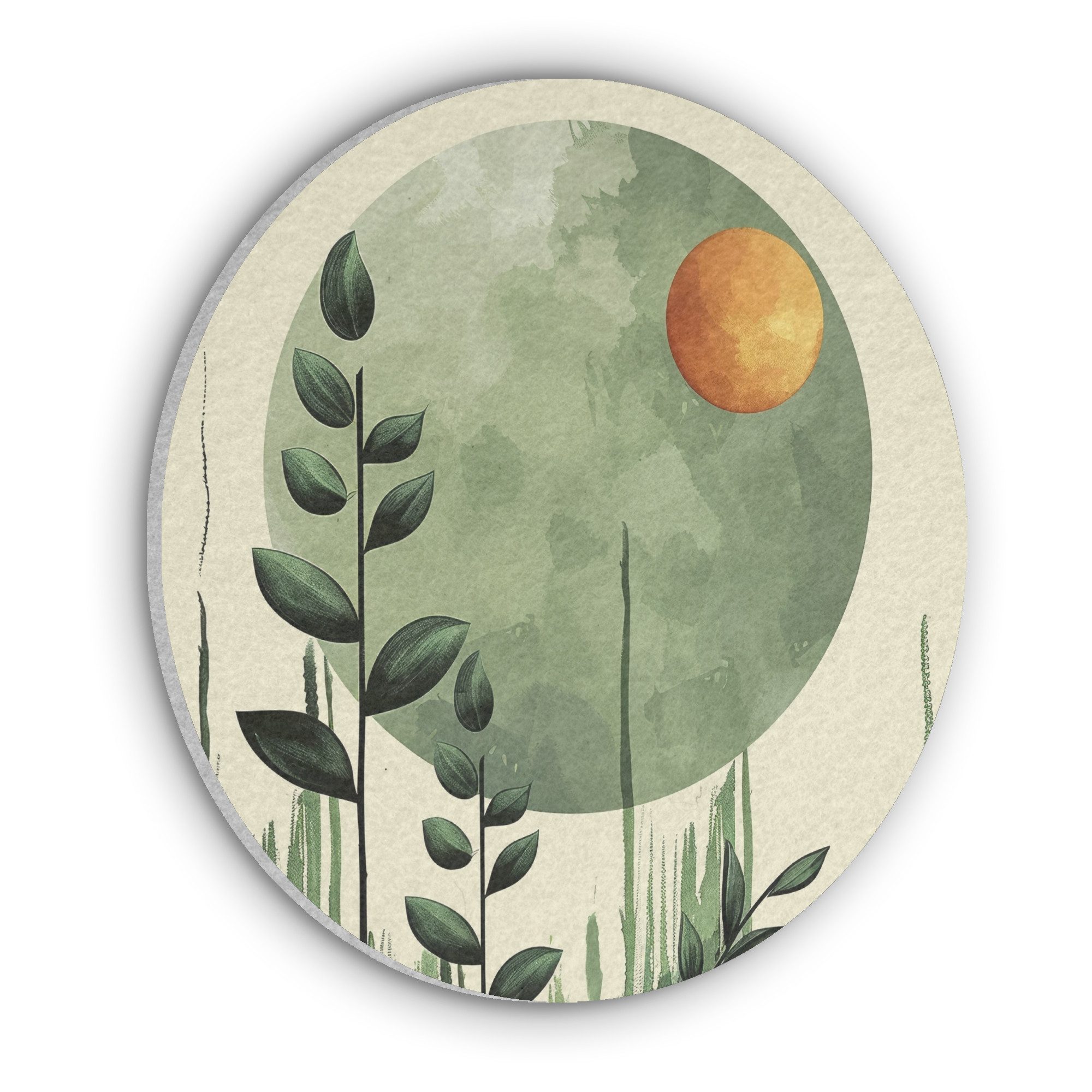 MuchoWow Gemälde Abstrakt - Natur - Kunst - Sonne - Modern, Fotodruck (1 St), Boho Style Deko Wand, Bohemian Wanddeko Bilder, 30x30 cm