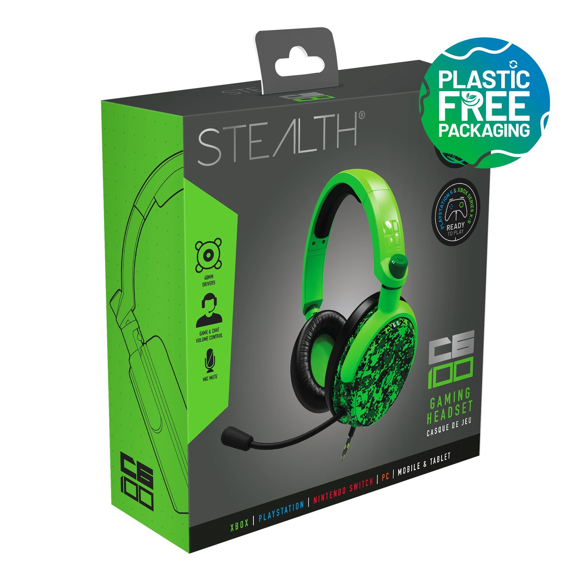 Stealth Gaming grün C6-100 Gaming-Headset Multiformat Headset camouflage Camo