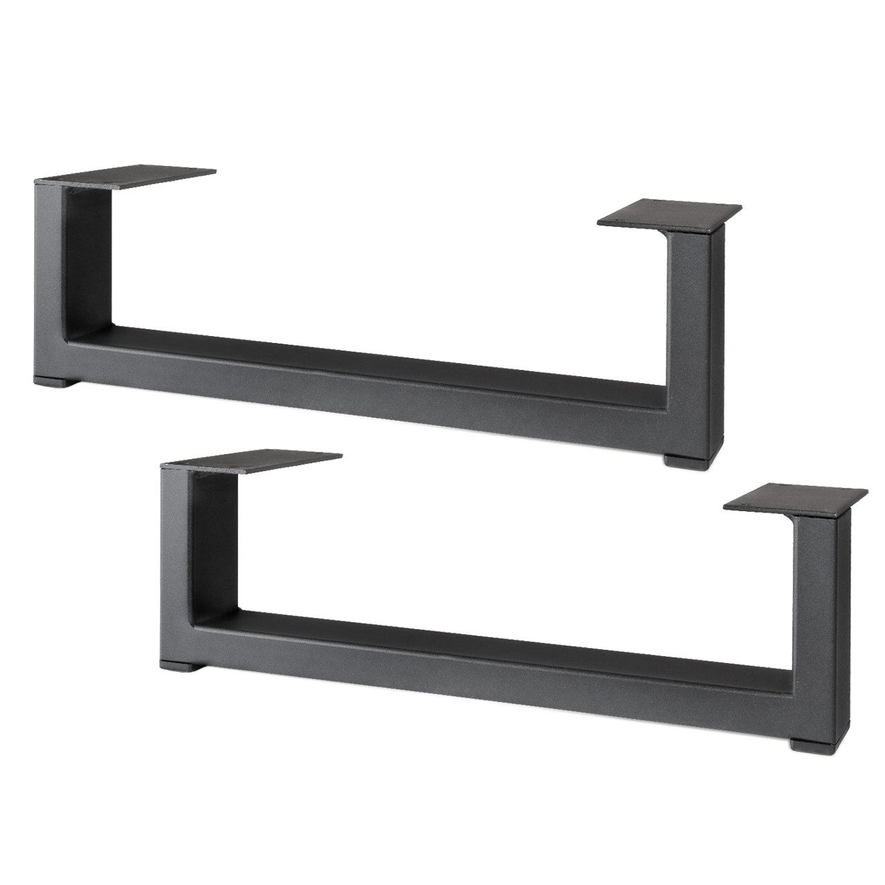 Prima-Online Möbelfuß Metalltischbein 35 cm – schwarz, pulverbeschichtet, modernes Möbelbein, (2-St)