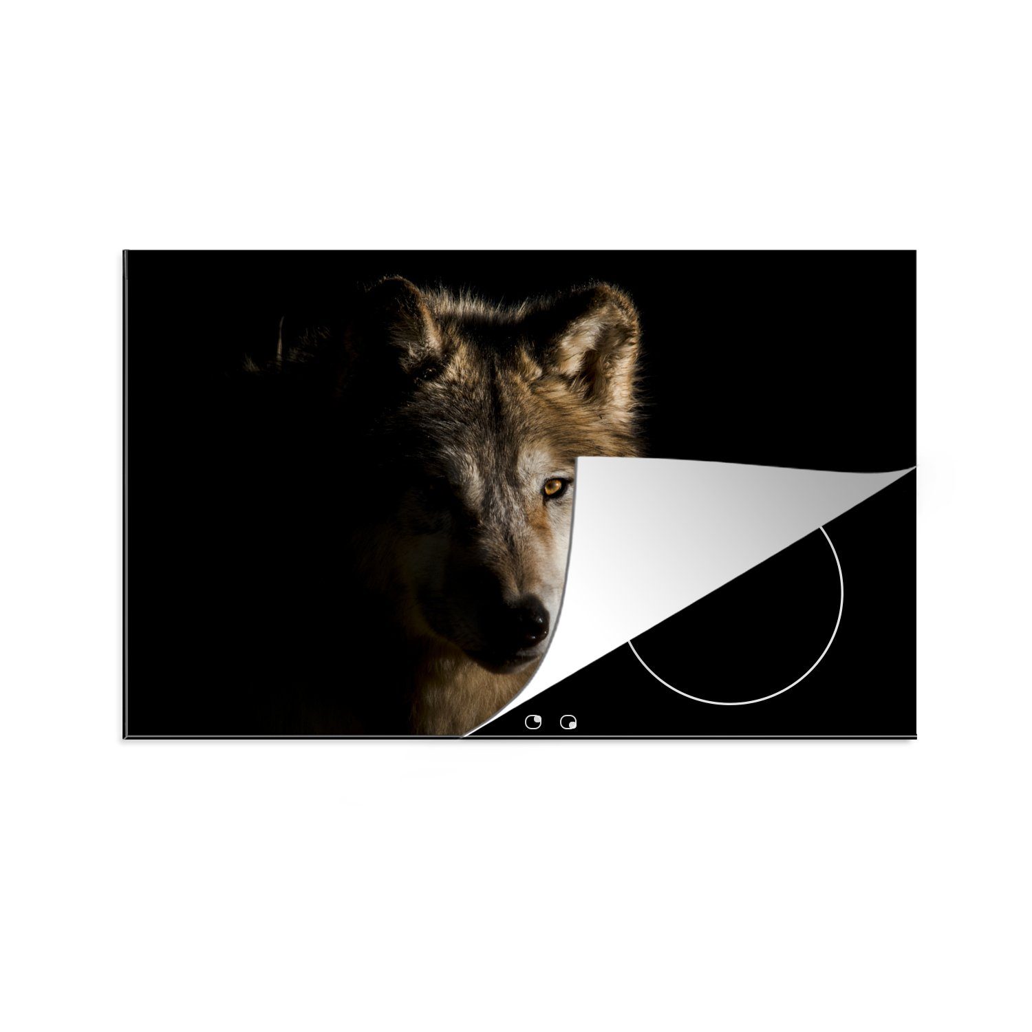 (1 die Induktionskochfeld Ceranfeldabdeckung Herdblende-/Abdeckplatte Polarwolf, Schutz MuchoWow 81x52 für tlg), Vinyl, küche, cm,