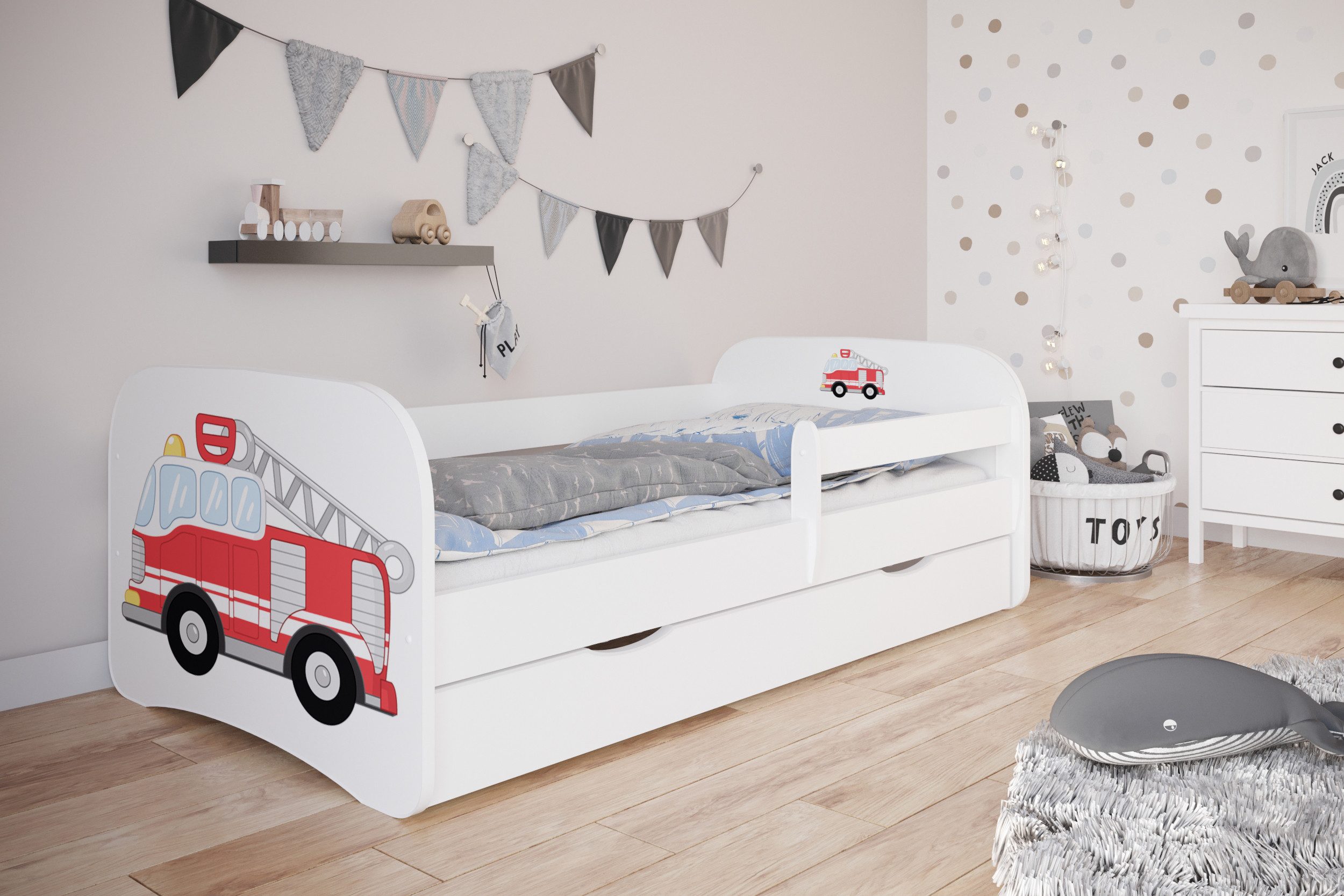 Kids Collective Kinderbett Jugendbett Kinderbett mit Rausfallschutz, Latten günstig online kaufen