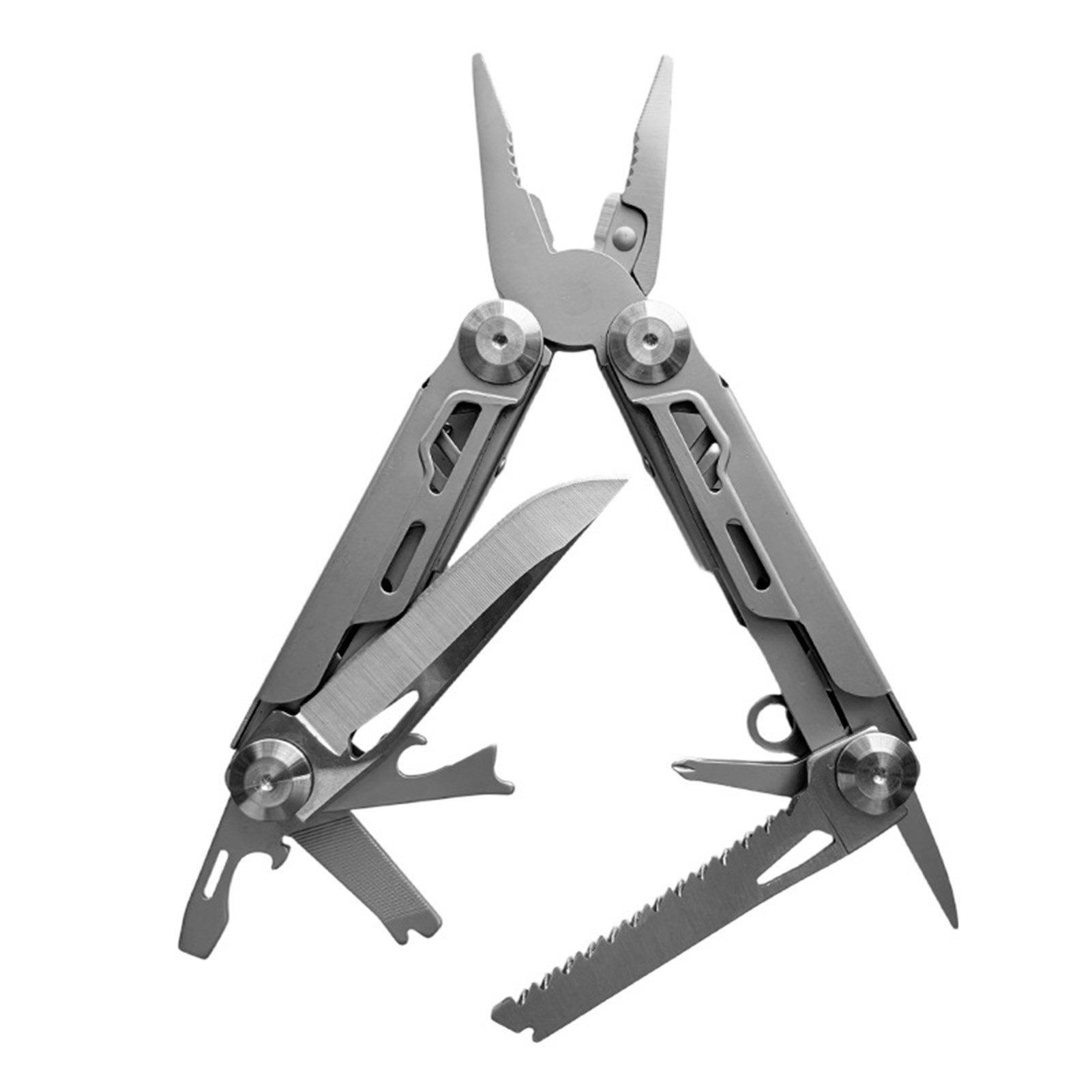 Jumpeak Multitool Outdoor-Klappmesser, Multifunktional, Abenteuer, kleines Taschenmesser, Taschenmesser, Expedition, Zange + Nylonhülle,Kombinationswerkzeug