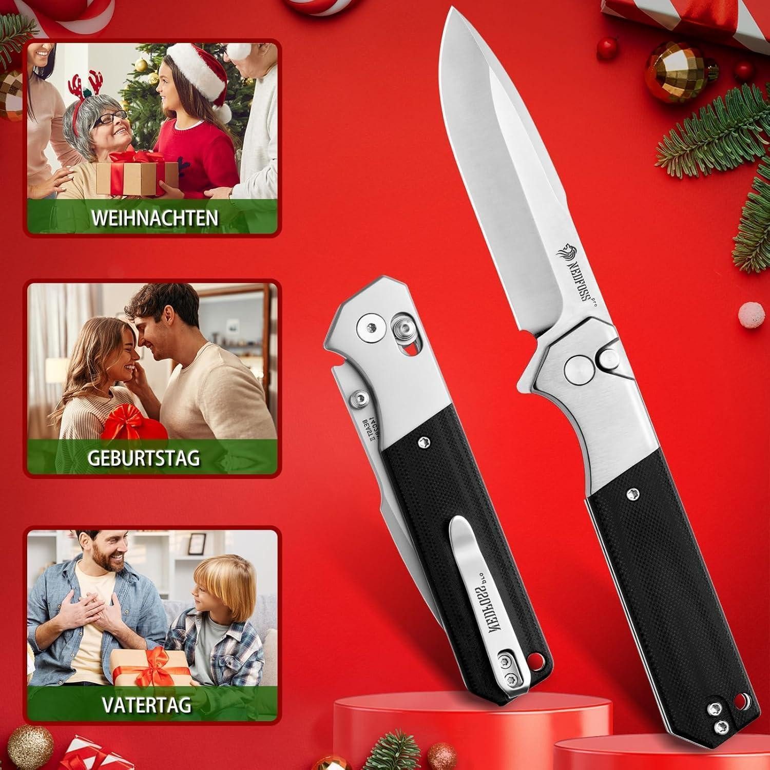 LuxusKollektion Allesschneider Premium Taschenmesser Klappmesser D2 Stahl 23,5cm Einhandmesser