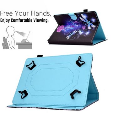 Wigento Tablet-Hülle Kunstleder Tablet Cover Tasche Schmetterling für Huawei MediaPad T5 Schwarz Hülle Case Etui