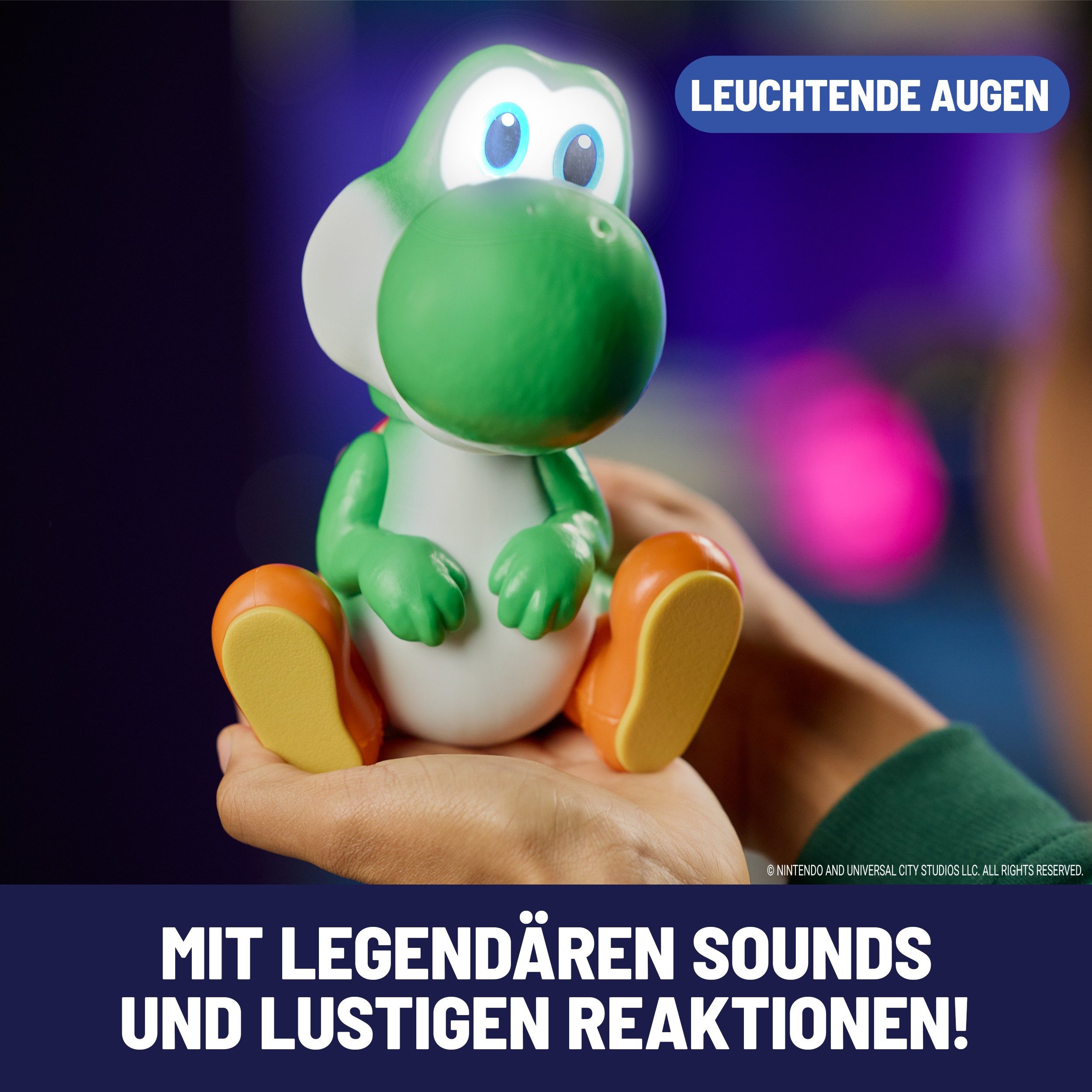 Spin Master Spielfigur Super Mario Galaxy Film, Hatchin' Yoshi, Interaktiver Yoshi im Ei, mit Sound- und Bewegungseffekten