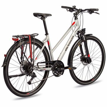 Airtracks Trekkingrad Damen Trekking Fahrrad 28 Zoll TR.2845L-C Trekkingrad, 18 Gang Shimano, Kettenschaltung, (NEW 2x9 Gang SHIMANO CUES RD-U3020 SHADOW), Silber - Rahmenhöhen 48 cm & 52 cm » Modeljahr 2024 «