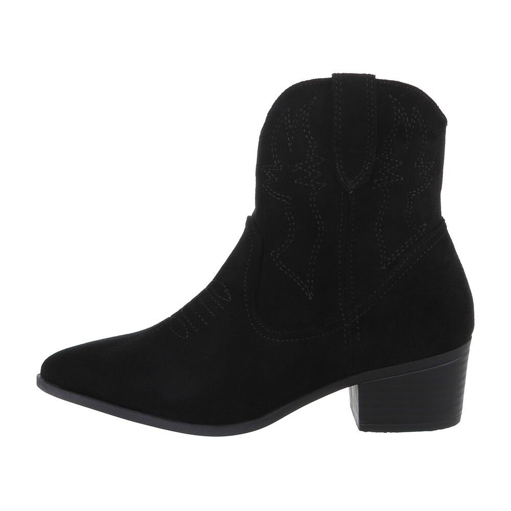 Ital-Design Damen Cowboyboots Western Westernstiefelette 1 Schwarz