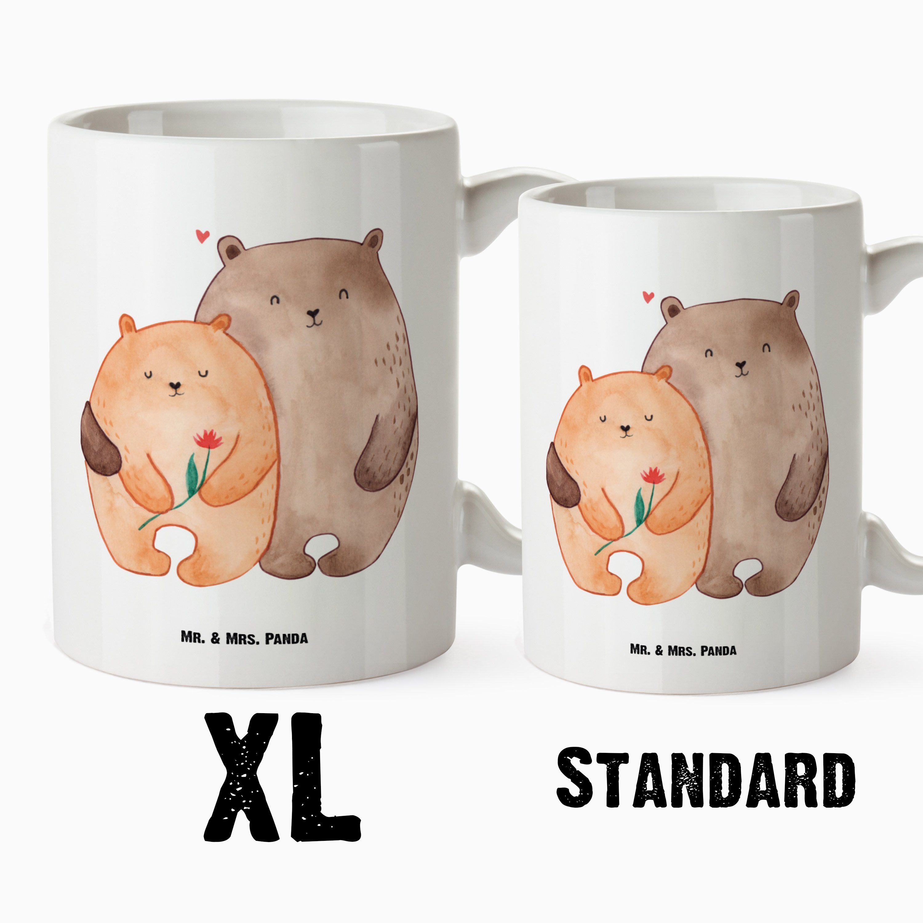 Mr. & Mrs. Panda Tasse XL Bären Freundin, - Groß, Tasse Weiß - XL Keramik Teetasse, Liebe Geschenk, Heiraten