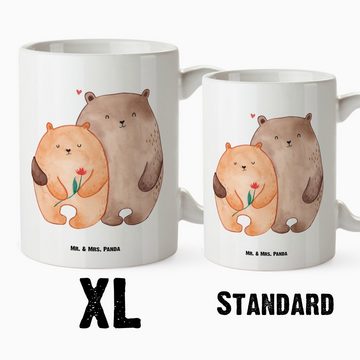 Mr. & Mrs. Panda Tasse Bären Liebe - Weiß - Geschenk, Groß, XL Teetasse, Heiraten, Freundin, XL Tasse Keramik, Spülmaschinenfest