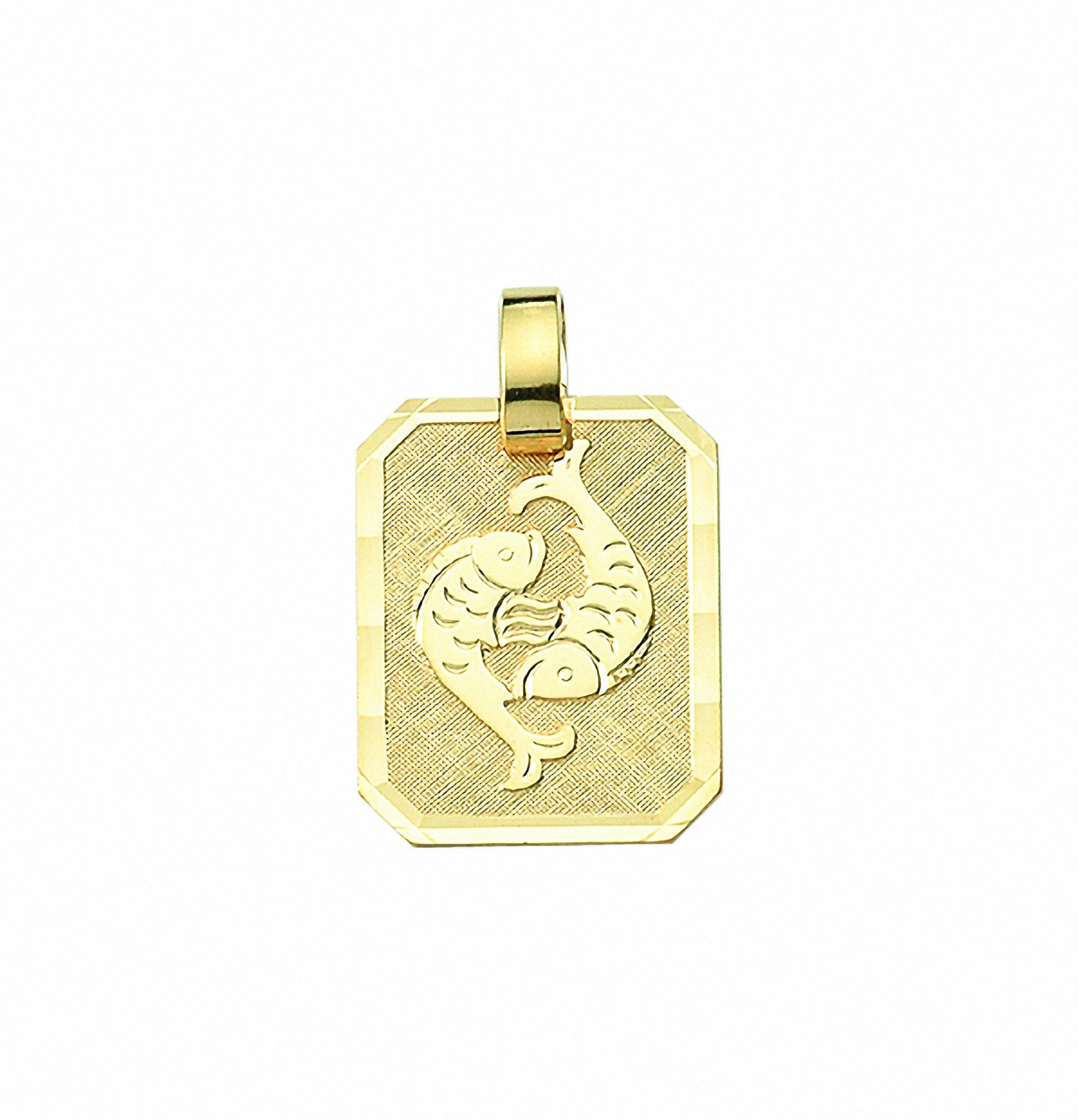 mit Gold Anhänger Set 333 Adelia´s Anhänger - Schmuckset Sternzeichen Fisch, mit Halskette Kette