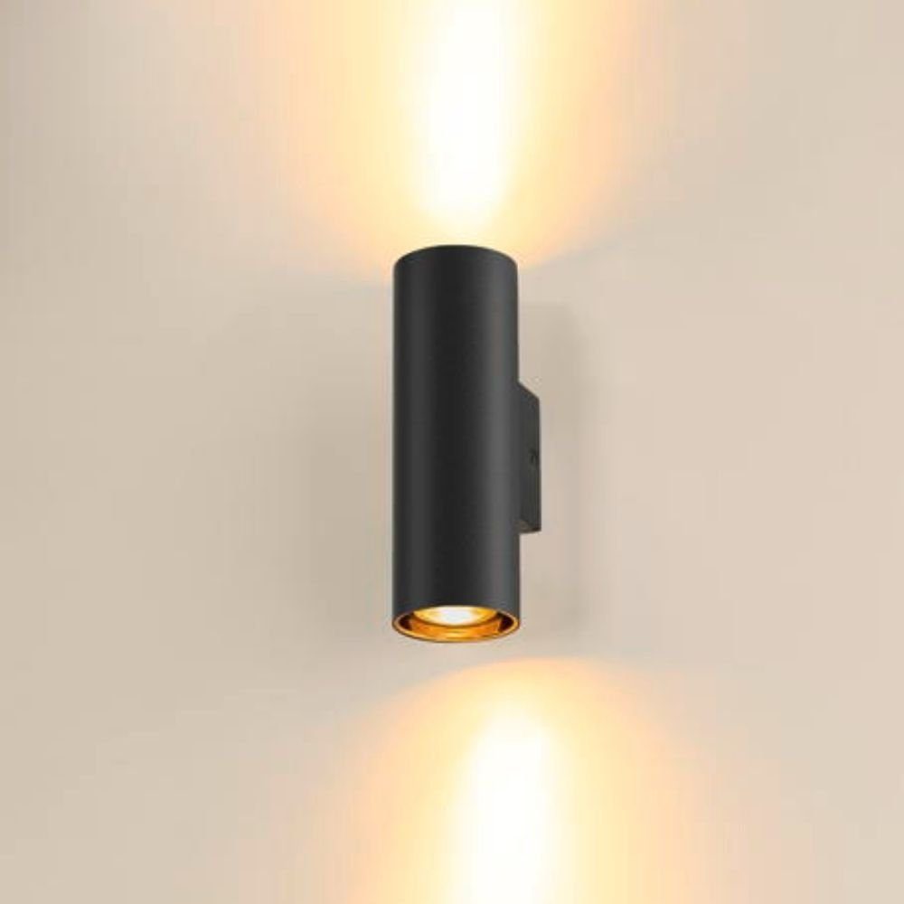 Nein, Angabe, 2-flammig, Schwarz in Wandlicht Wandlampe, GU10 Tube Asto Wandleuchte enthalten: Wandleuchte, keine Leuchtmittel SLV warmweiss, Wandspot