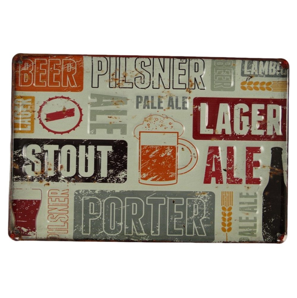 Metallschild Blechschild, Reklameschild Stout Lager Bier Ale