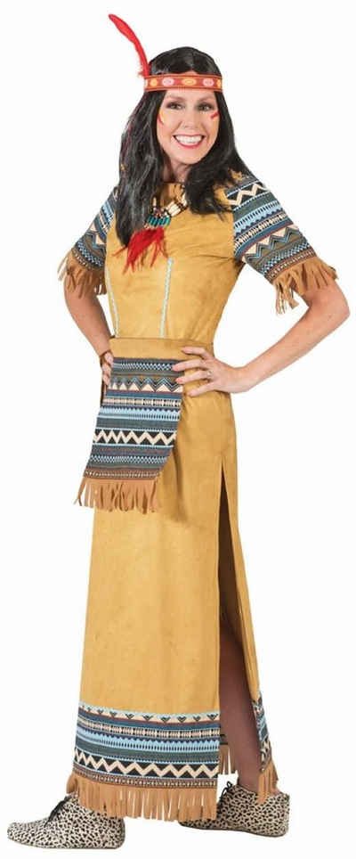 Das Kostümland Kostüm Stammes Prinzessin Kostüm für Damen - Braun Türkis