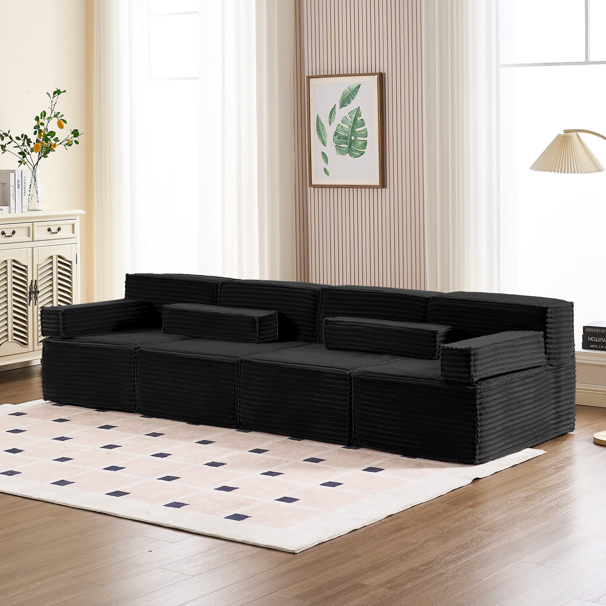 HOMYEDAMIC Big-Sofa Schwammsofa 1-4 Sitzers Ecksofa, günstig online kaufen