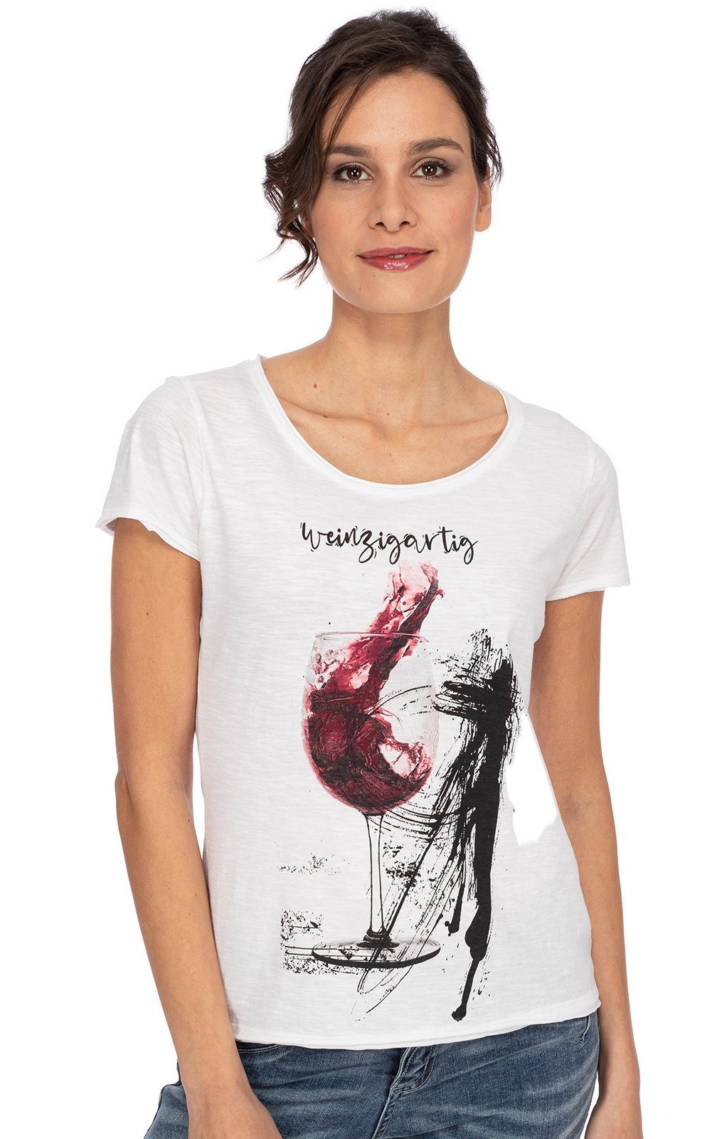 Hangowear T-Shirt T-Shirt WEINZIGARTIG weiß