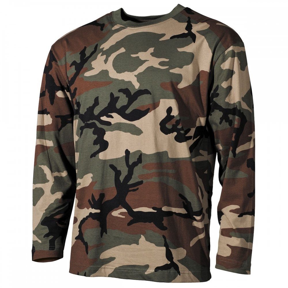 Langarmshirt US Tarn-Shirt, langarm, woodland, 160g/m² - L