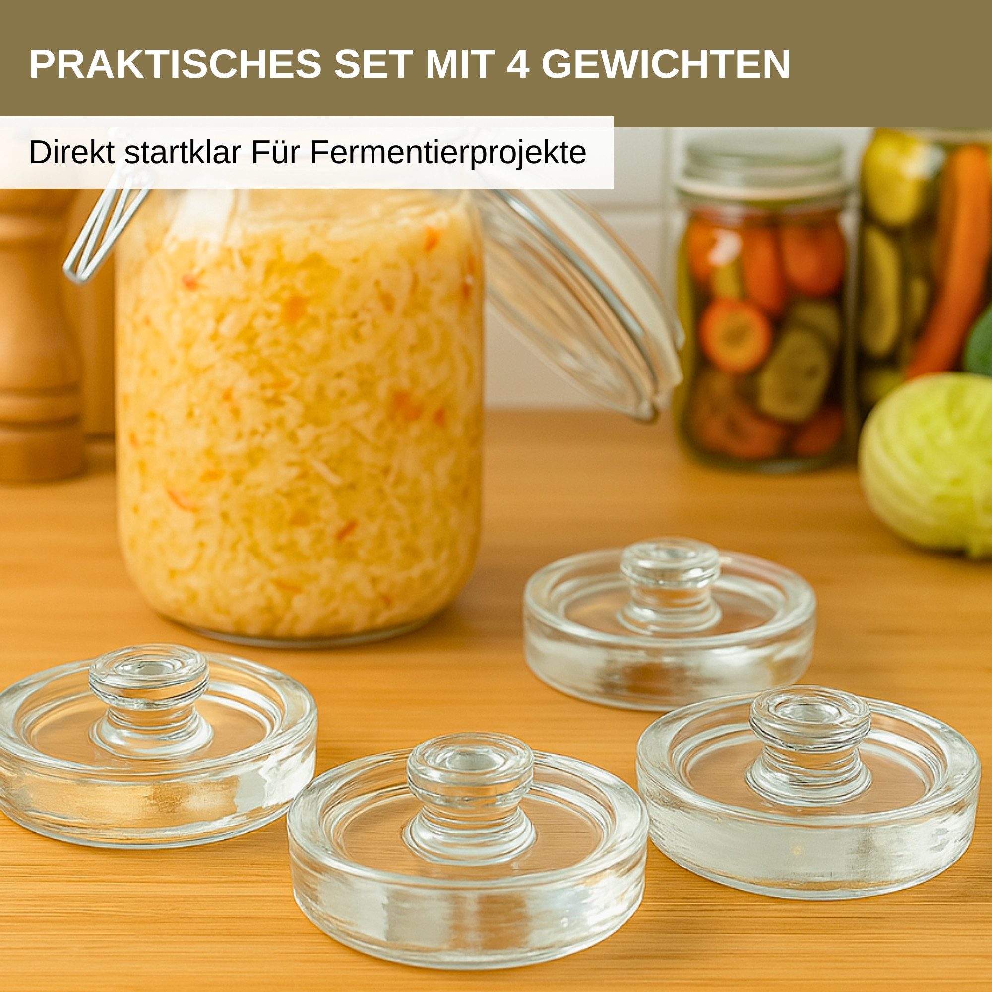 Thiru Fermentationsglas - Fermentiergewichte - Ø 7 & 8 cm - 4er- & 8er-Sets, (4-tlg) – Bild 5 von 5