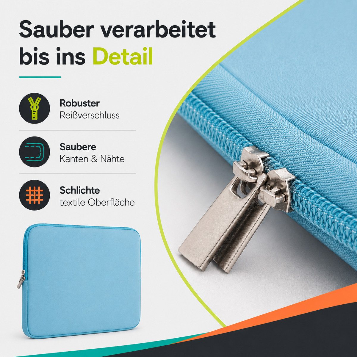 König Design Laptoptasche Universal Notebooktasche 13 Zoll Sleeve Tasche Hülle Laptop Case Cover, weiches Innenfutter zum Schutz vor Kratzern