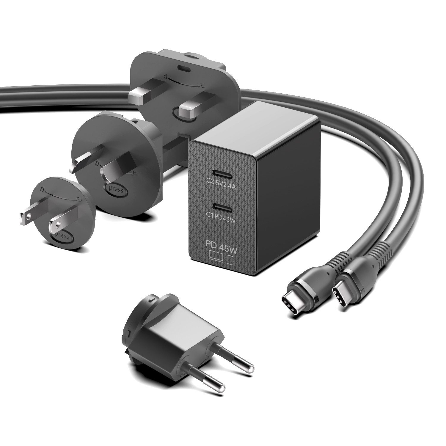 HKY GaN 57W USB-C PD3.0 Netzteil 45W 40W 15W für Android Tablets Netzteil (für Amazon Fire HD 10/8 Kids Pro,Lenovo Tab M11,Galaxy Tab A9+,DOOGEE)