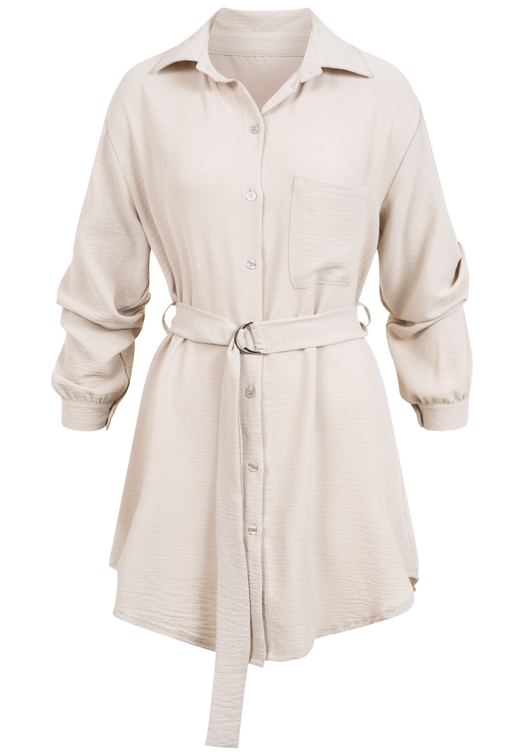 CLOUD 5IVE A-Linien-Kleid CLOUD 5IVE Longsleeve Dress with tie-belt (1-tlg)