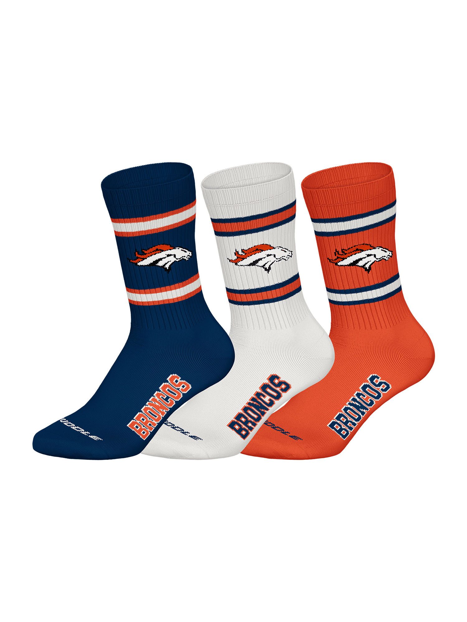 NFL Freizeitsocken Denver Broncos (3-Paar) Casual Socken, Alltagssocken, Bequeme Socken
