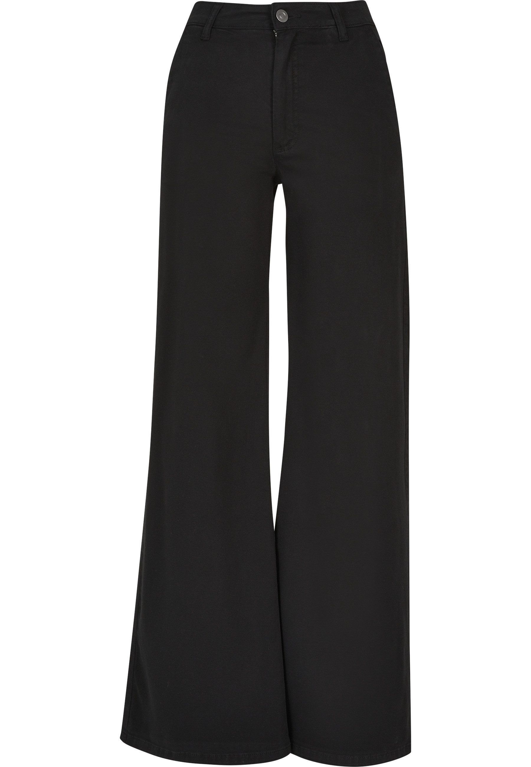 Chinohose Urban Classics Damen Ladies High Waist Wide Leg Chino Pants
