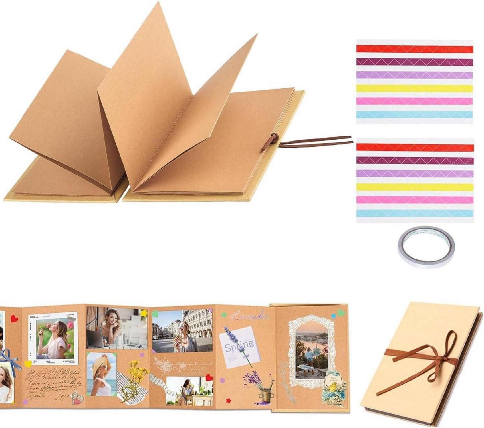 Fotoalbum Fotoalbum zum Selbstgestalten 28x21cm Akkordeon DIY Scrapbook