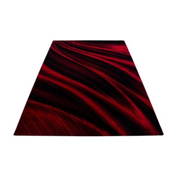 Teppich, Homtex, 80 x 150 cm, Teppich modern Designer Wohnzimmer Abstrakt Muster Rot oder Schwarz