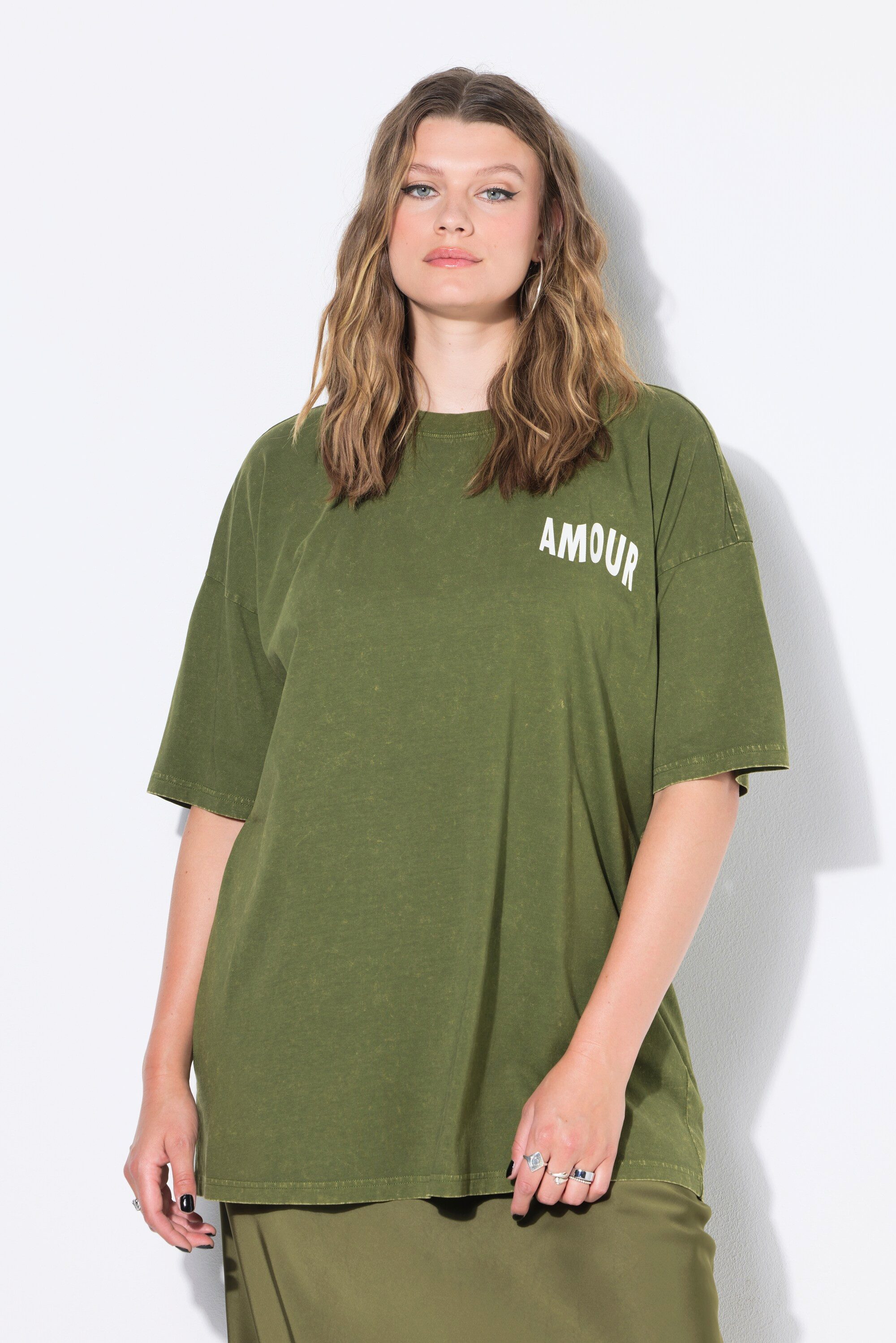 Studio Untold T-Shirt T-Shirt oversized acid washed AMOUR-Rückenprint günstig online kaufen