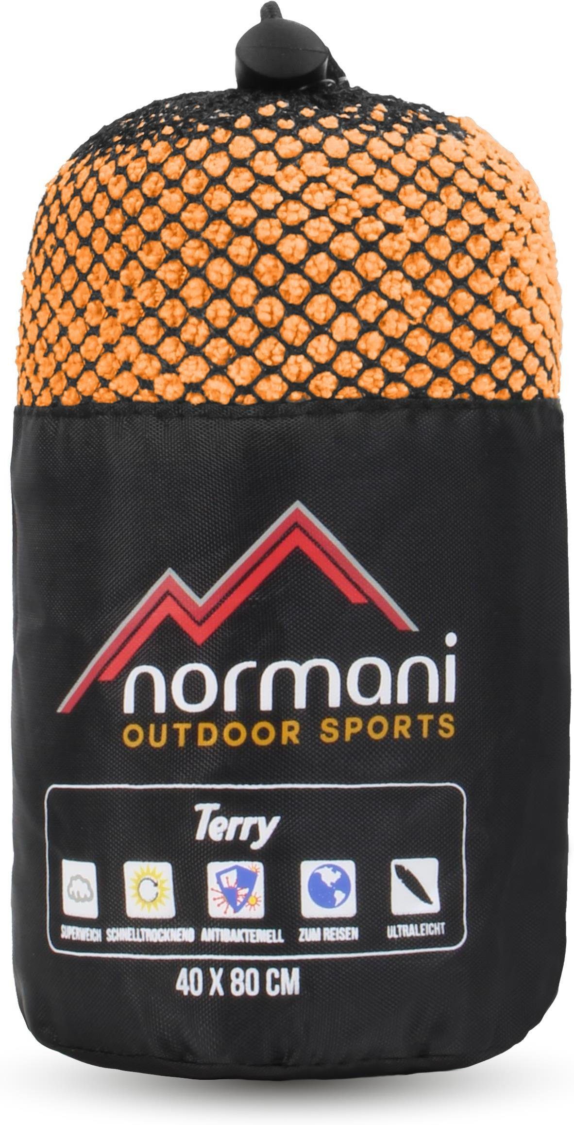 normani Reisehandtuch Mikrofaserhandtuch 40x80 Terry, Orange Polyester