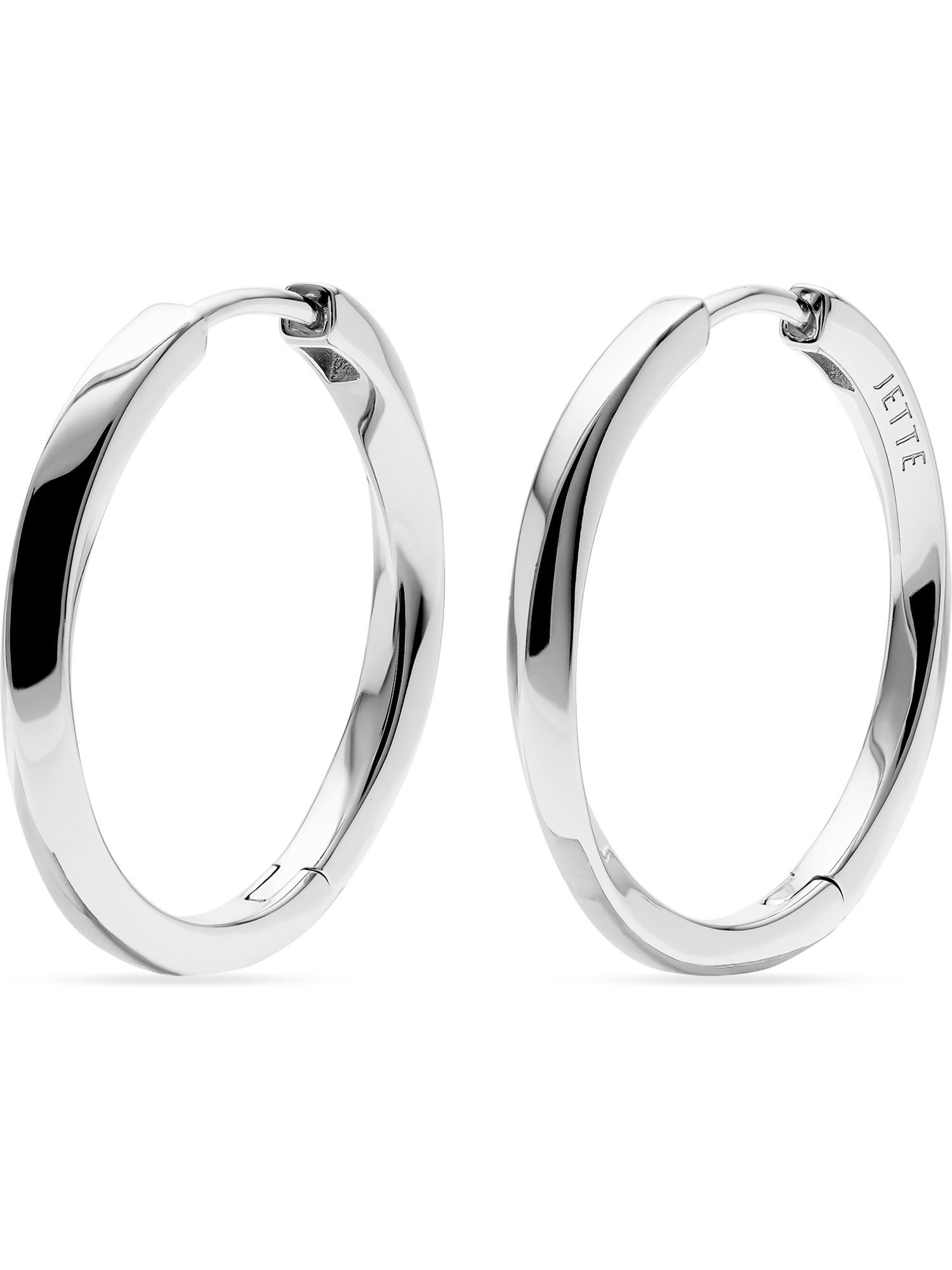 JETTE Paar Creolen JETTE Damen-Creolen 925er Silber, recycelt (Paar), TWISTED