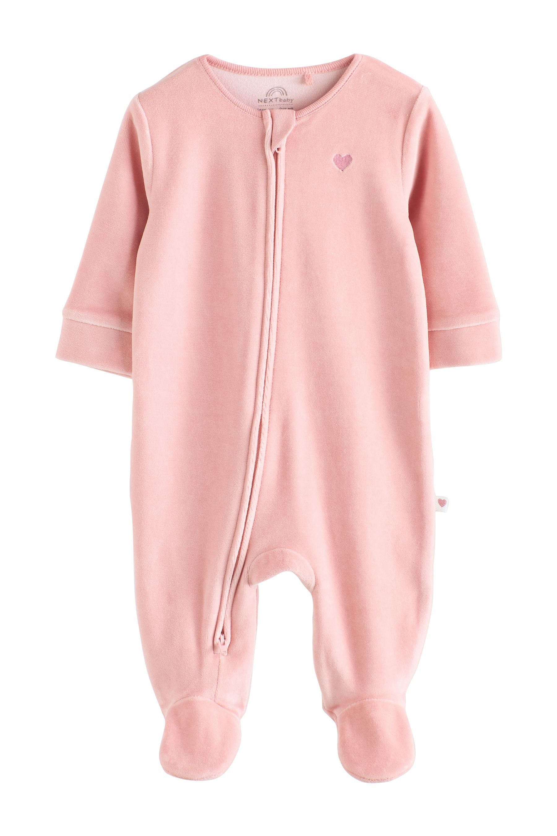 Next Schlafoverall Baby Veloursschlafanzüge, 2er-Pack (2-tlg)