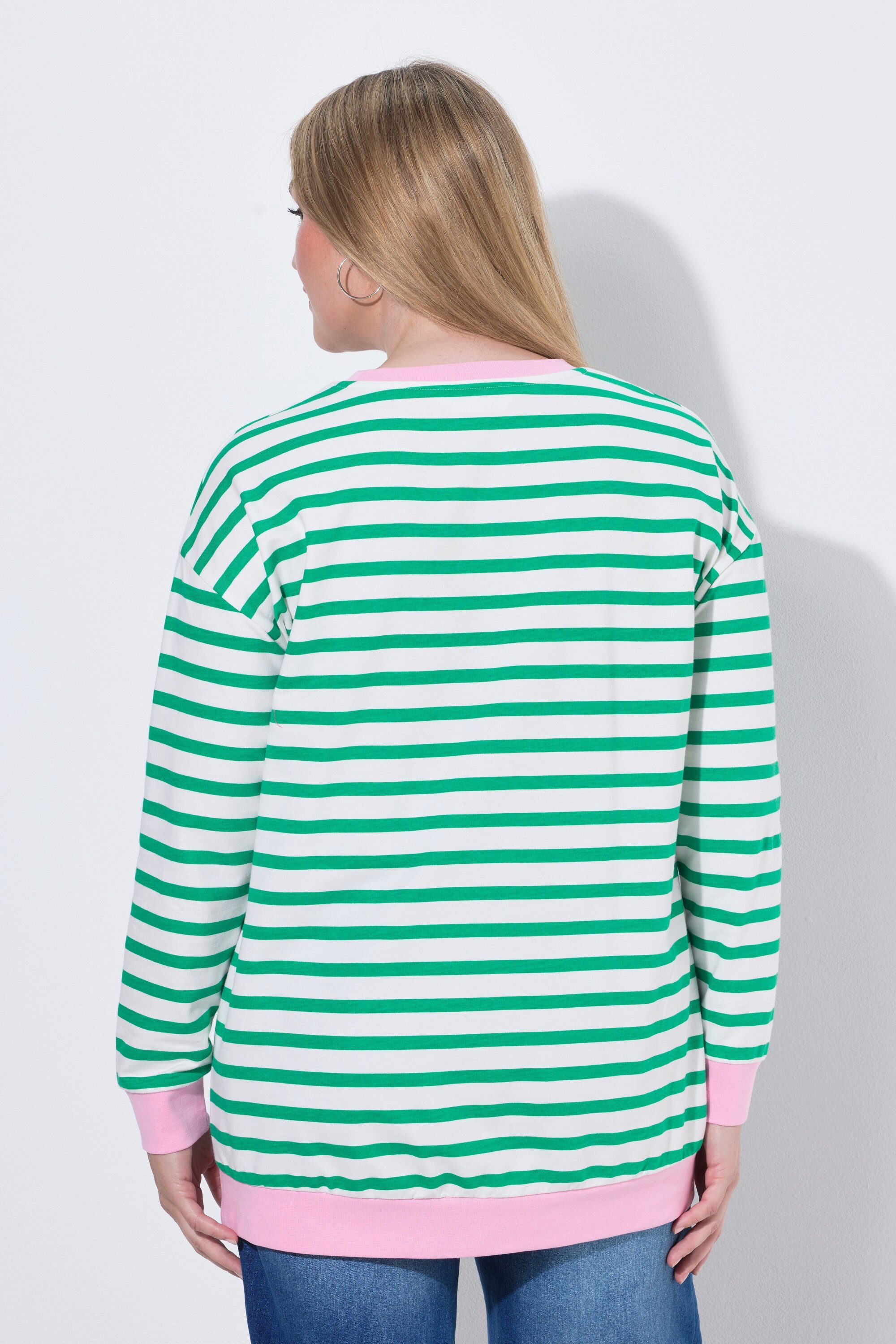 MIAMODA Sweater Sweatshirt Loose Fit Ringel farbige Bündchen – Bild 3 von 3