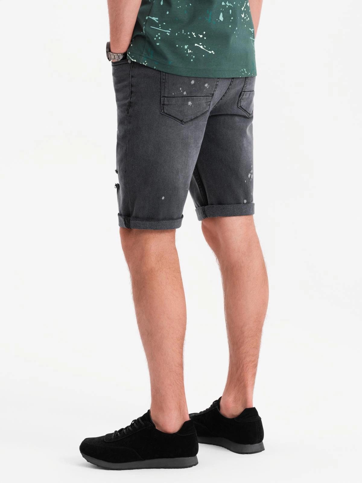 OMBRE Jeansshorts Denim-Shorts für Herren mit hochgekrempeltem Bein