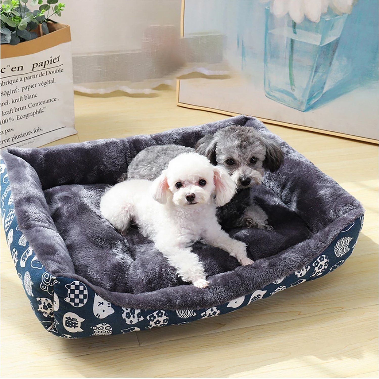 TPFLiving Tierbett Hundebett / Katzenbett / Tierbett mit Baumwollfüllung - Hundekörbchen, - Katzenkörbchen in Verschiedene Farben und Größen S-XXL