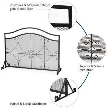 COSTWAY Ofenschutzgitter aus Metall, 112 x 32 x 83 cm, freistehend