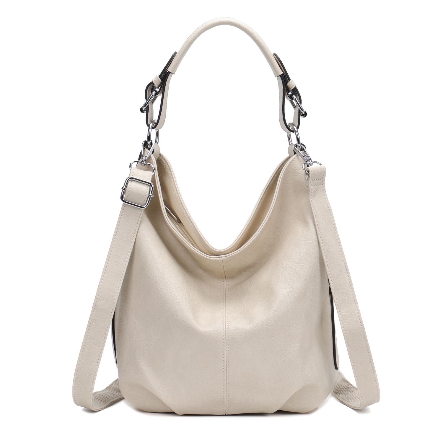 ITALYSHOP24 Schultertasche DAMEN SHOPPER Hobo Bag Umhängetasche Handtasche City Bag Cross-Over (Spar-Set: Henkel Tasche mit Schultergurt, Workbag Leder Optik, 2-tlg., mit Henkel und Schultergurt), Damentasche Freizeit Abend Leder Optik Henkeltasche Reise Crossbody