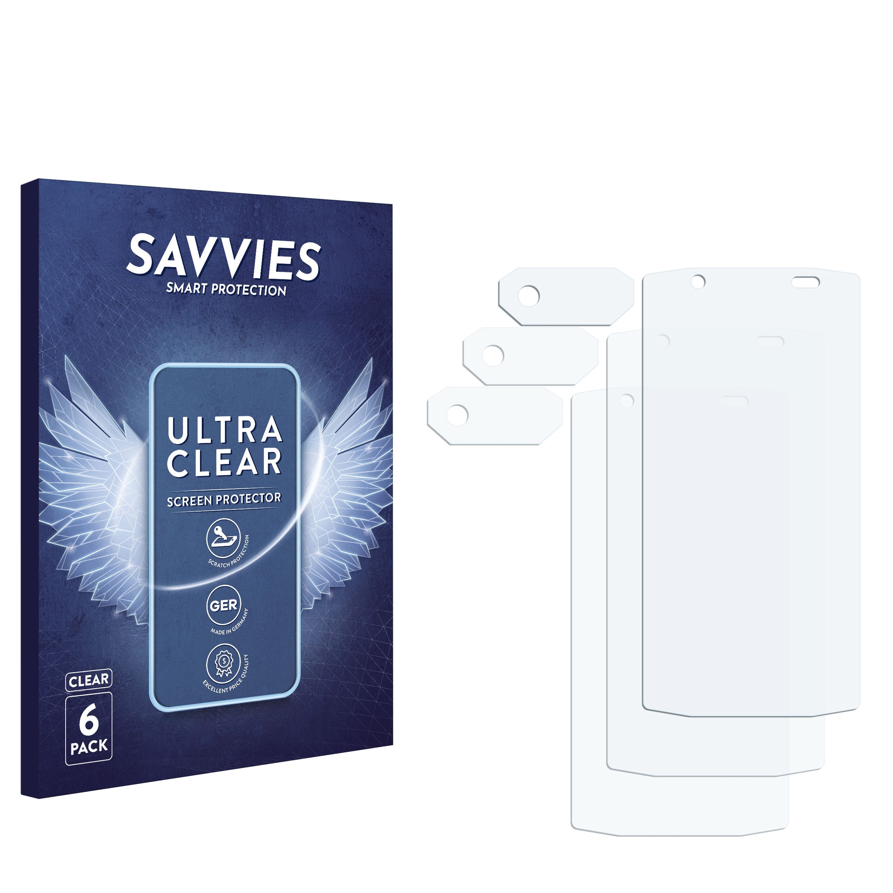 Savvies Displayschutzfolie Schutzfolie für Ulefone Armor 15 (Display+Kamera), 6 Stück, Displayschutz Schutz Folie Klar Transparent