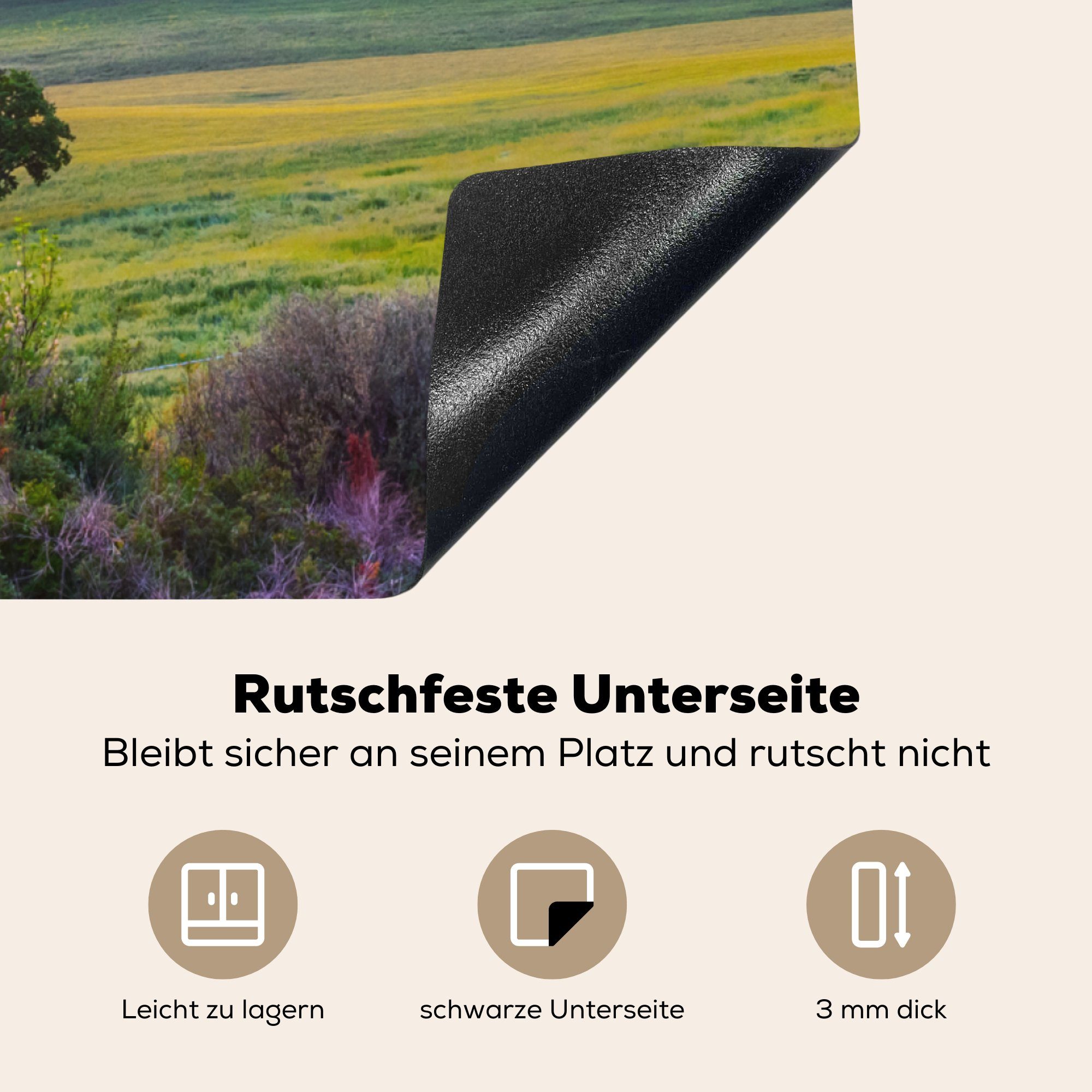 MuchoWow Herdblende-/Abdeckplatte Toskana - 78x78 cm, für Ceranfeldabdeckung, Farbenfroh, (1 - Landschaft tlg), küche Arbeitsplatte Vinyl